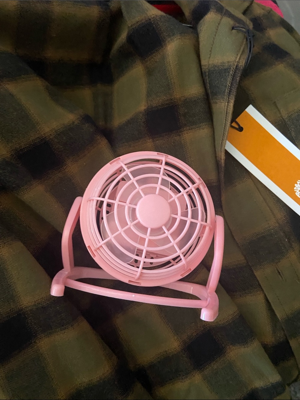 Pink portable fan